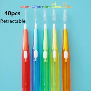 

20Pcs/Box 0.6-1.5MM Push-Pull Interdental Brush Interdental Tooth Brush Orthodontic Wire Brush Toothbrush Oral Care Toothpick