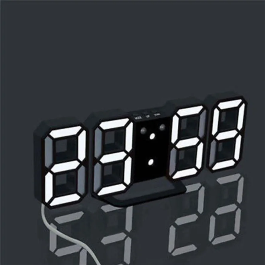1 шт. Современный цифровой светодиодный настольный стол ночные настенные часы будильник часы 24 или 12 часов дисплей цифровые светодиодные часы - Цвет: A