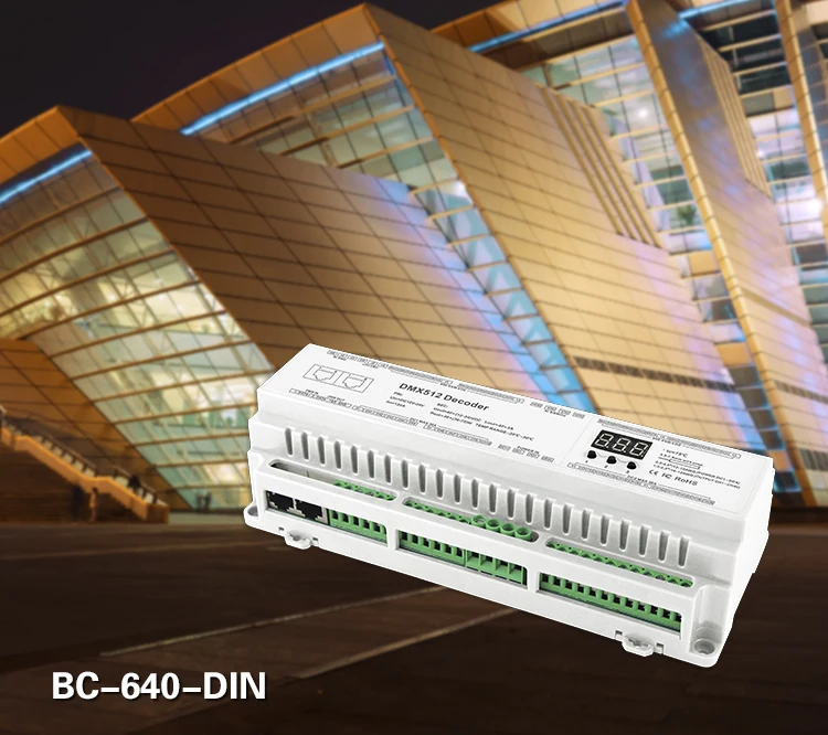 Светодиодный DMX512 постоянного напряжения DC12V-24 V вход; 3A* 40CH выход Светодиодный дисплей DIY Настройка адреса DMX RJ45 40 каналов DMX декодер