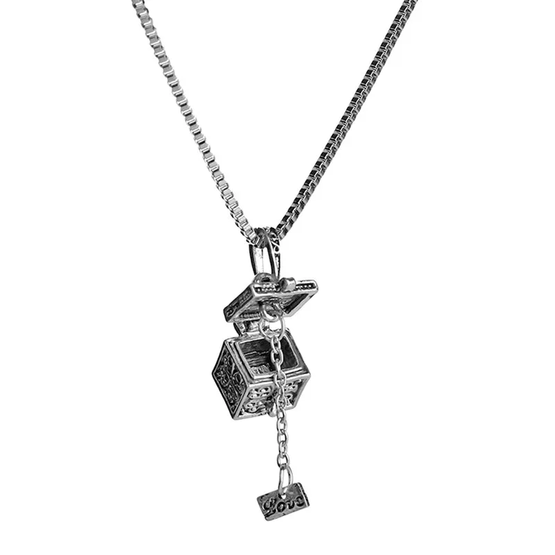 Creative Openable Magic Box Pendant Necklace Fashion Vintage Antique Silver Plated Retro Ethnic Jewelry Gift For Women | Украшения и