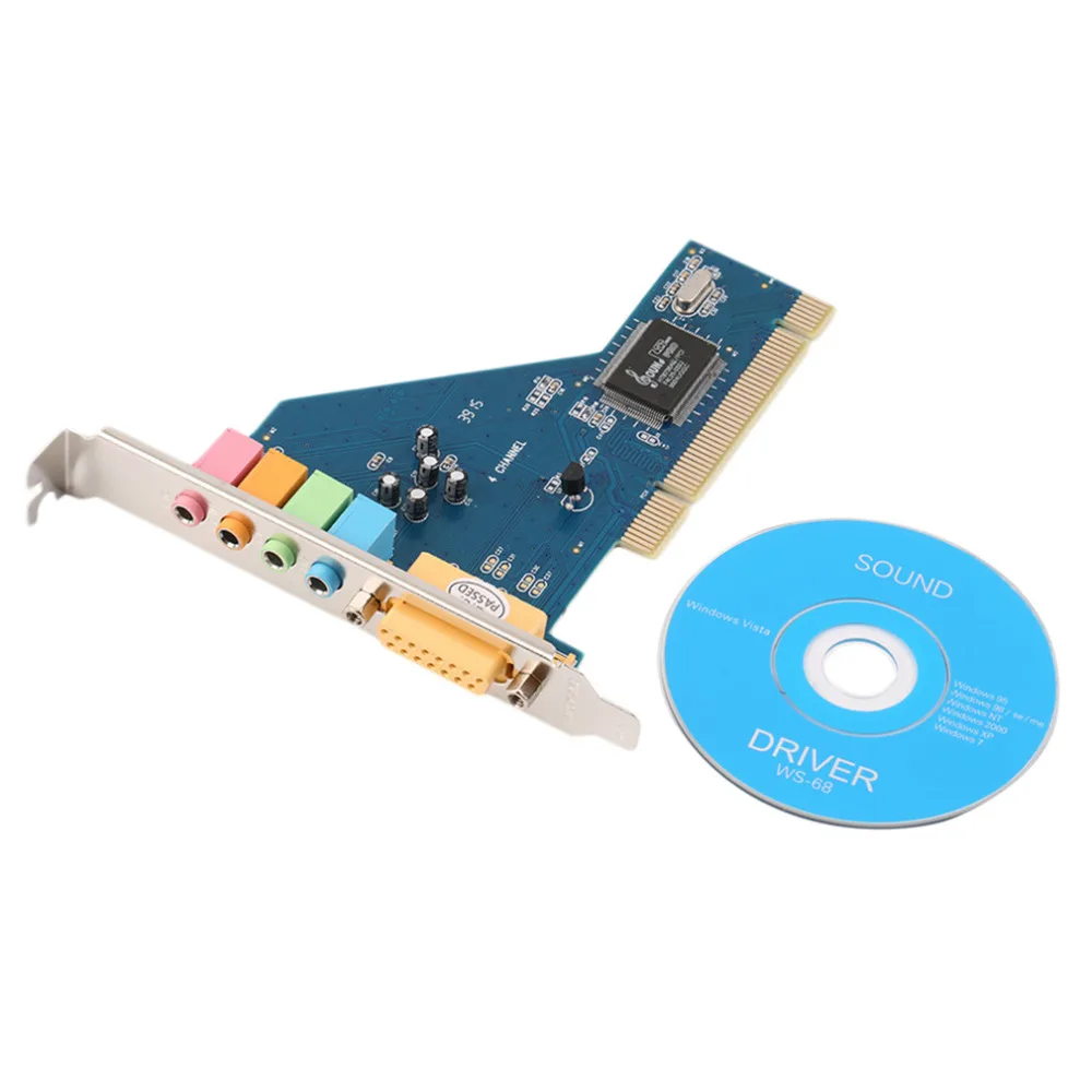 

2017 New 4 Channel 5.1 Surround 3D PCI Sound Audio Card for PC for Windows XP/for Vista/7