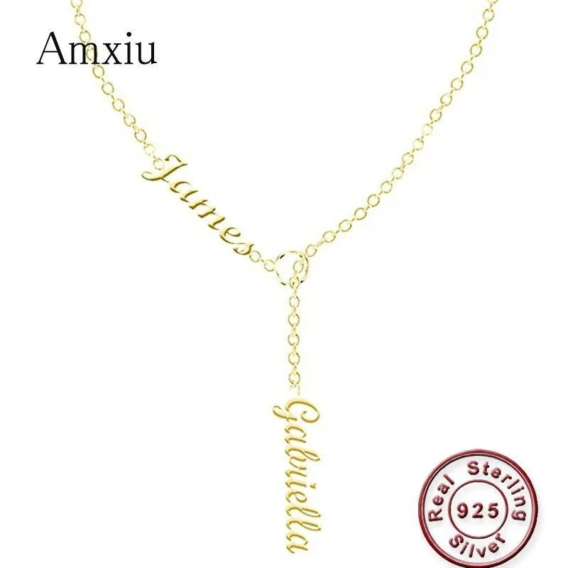 Engraved Birthstones Pendant Personalized Name Necklace Custom for Lover Friend gift