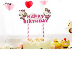 1 компл. Хелло Китти тема кекс торт Топпер Baby Shower День рождения поставки торт вечерние выпечка вечеринка украшения для детей