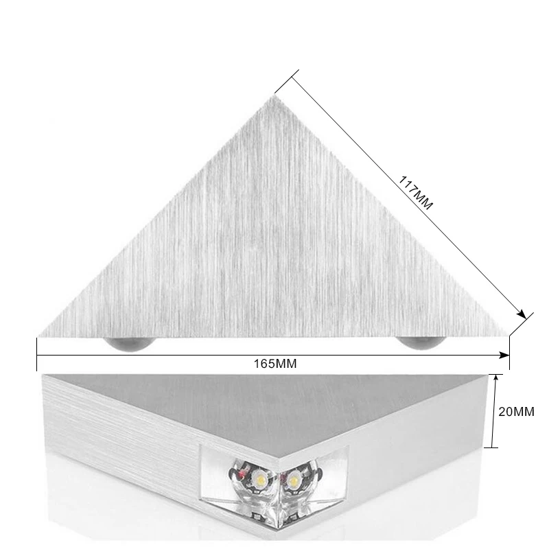 Feimefeiyou DIY led бар многоцветный 3 Вт лампада светодиодный алюминиевый корпус треугольник настенный светильник для дома светильник Настенный бра