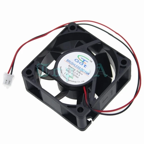 

5 Pcs Gdstime 6cm 60mm x 25mm Silent DC Brushless Cooling Fan 12V PC Computer Case 6025 Motor Cooler 60x60mm 12 Volt 2 Pin