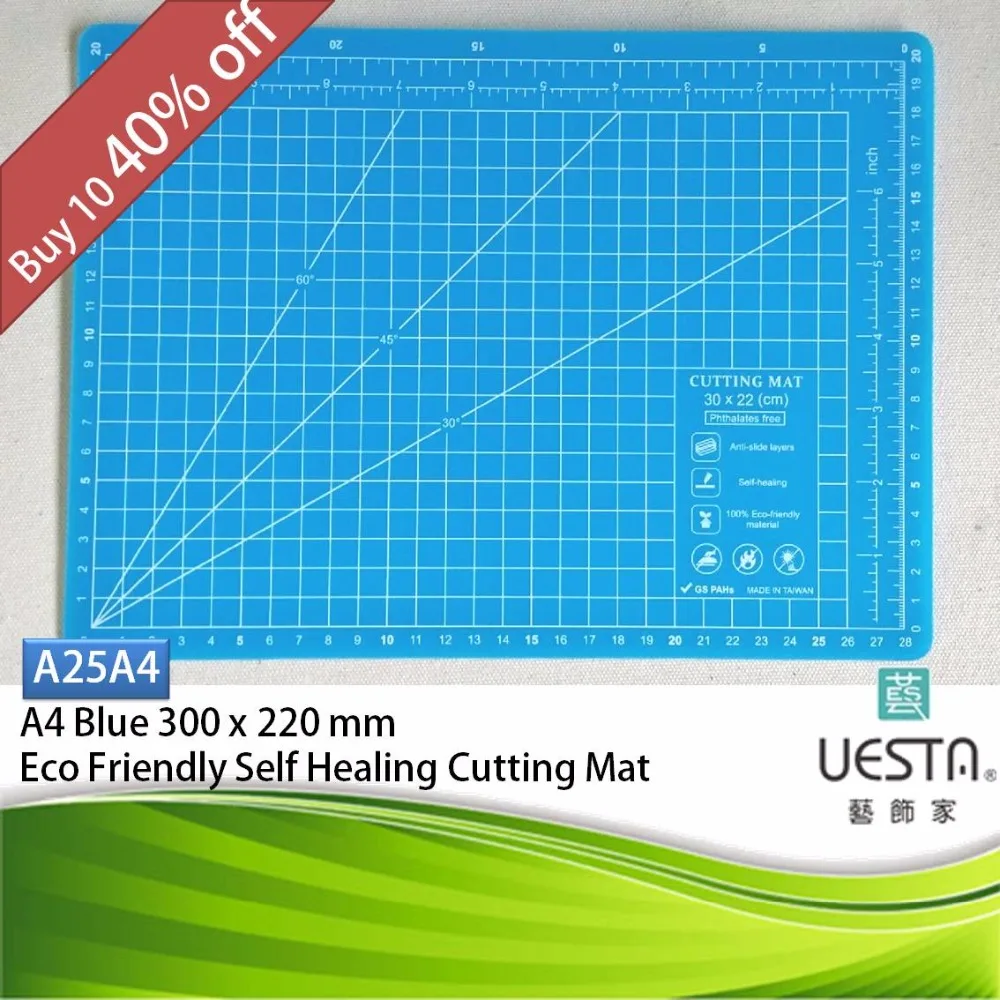 

Blue 2.5 mm Rectangle Self Healing Eco Friendly PP Cutting Mat A4 30x22 cm 12x9 inch 2