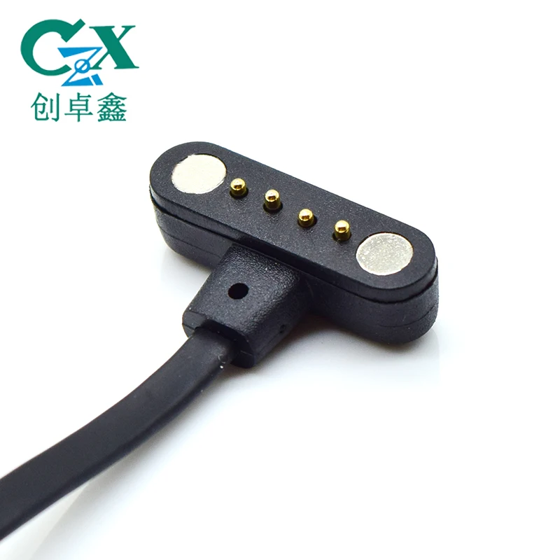 

pogo pin connector magnetic 4pin magnet spring loaded gold plating pogo pin connector cable 4pin