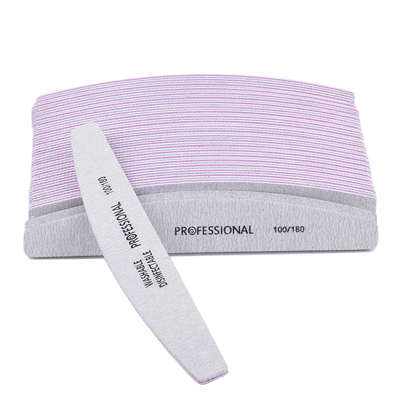 Nail Art File 50PCS Grey 100/180 Buffer Nail Art Sanding Files Salon Manicure UV Gel Tip Pedicure Tool nail art tools
