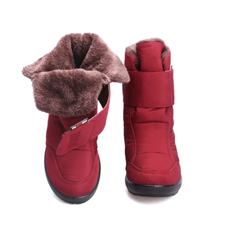 EXCARGO 42 Size Shoes Women Winter Boots 2019 New Winter Boots Women Ankle Boot Plush Fur Warm Snow Shoes Waterproof Snowboots