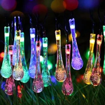 

20 LED Waterproof Raindrop Solar Lamp String Water Drop Solar Lamp String Garden Light Christmas Lights