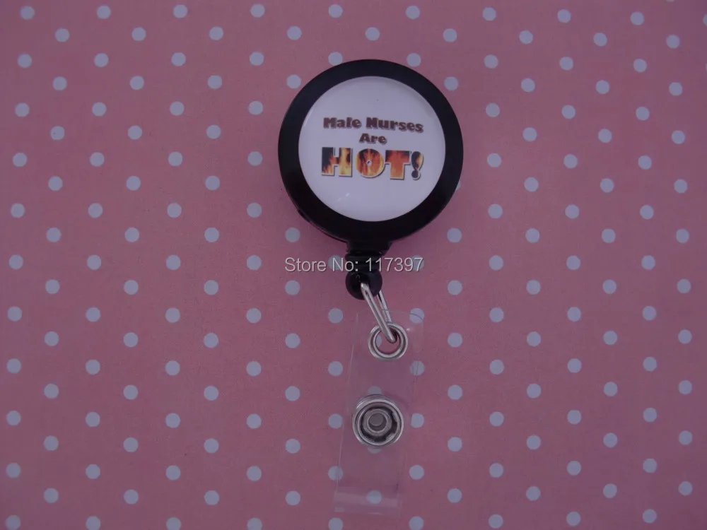 

MALE NURSE MEDICAL Retractable ID REEL BADGE HOLDER