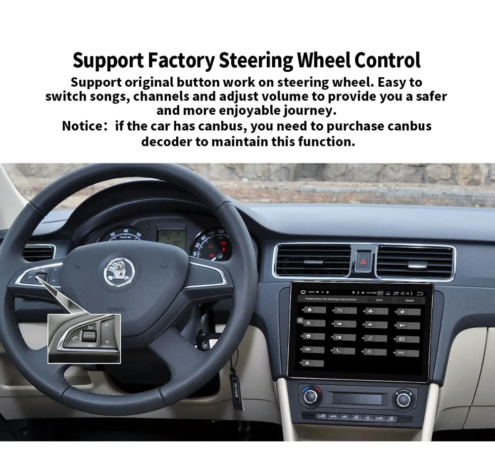 Cheap 9.7" Android 8.1 Steering Wheel Control Head Unit Universal Car Radio Auto Stereo Wifi Bluetooth GPS 1024*768 Rear View Camera 7