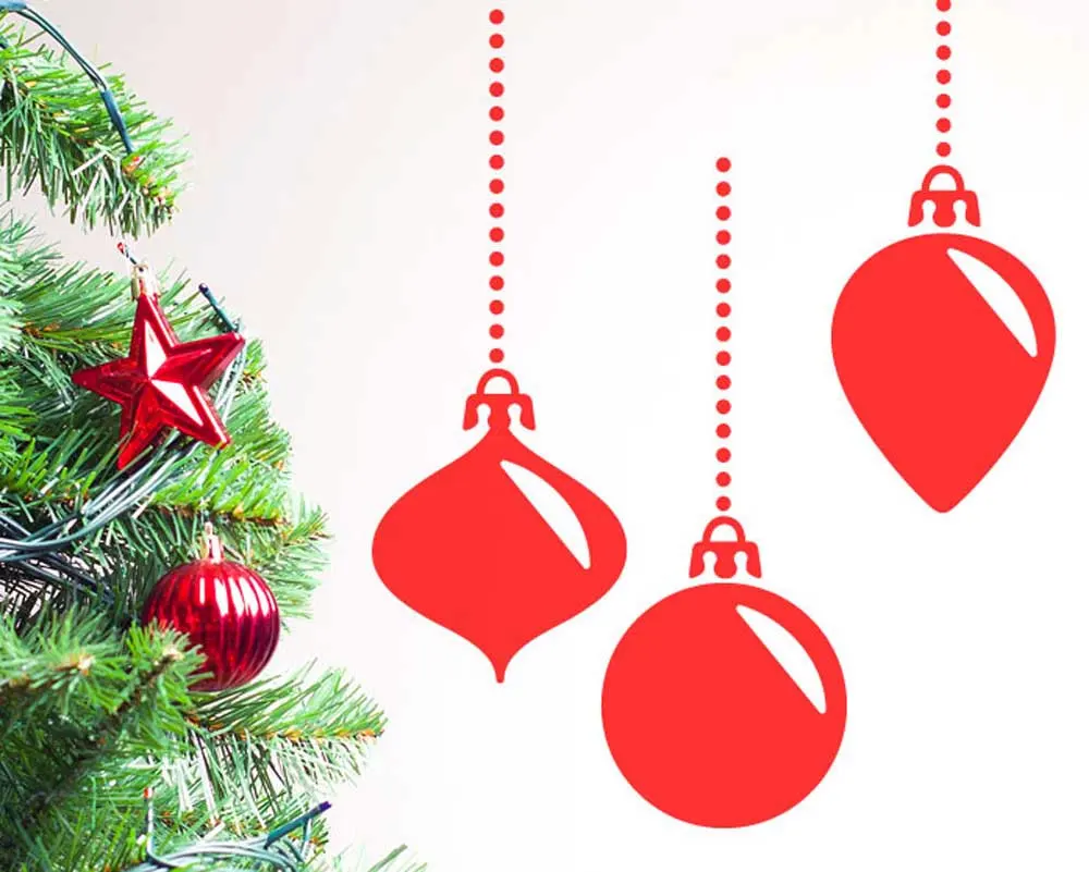 DIY Christmas Festival Ornaments Wall Decal Art Home Decor Wall Sticker