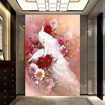 

Living room bedroom restaurant peacock rich diamond cross stitch