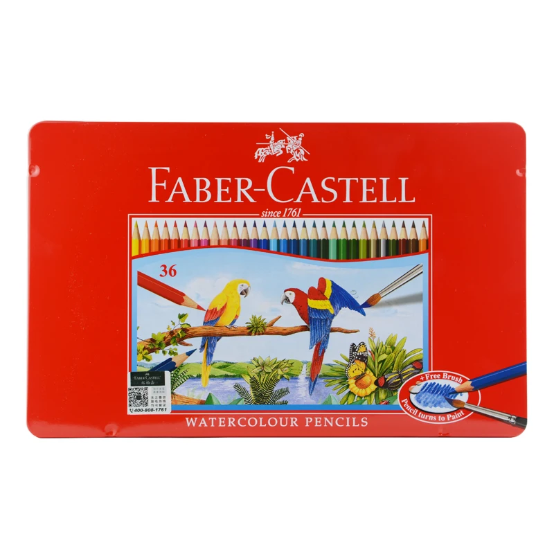 Faber Castell Watercolor Pencils with Sharpener & Brush 36/48 Water