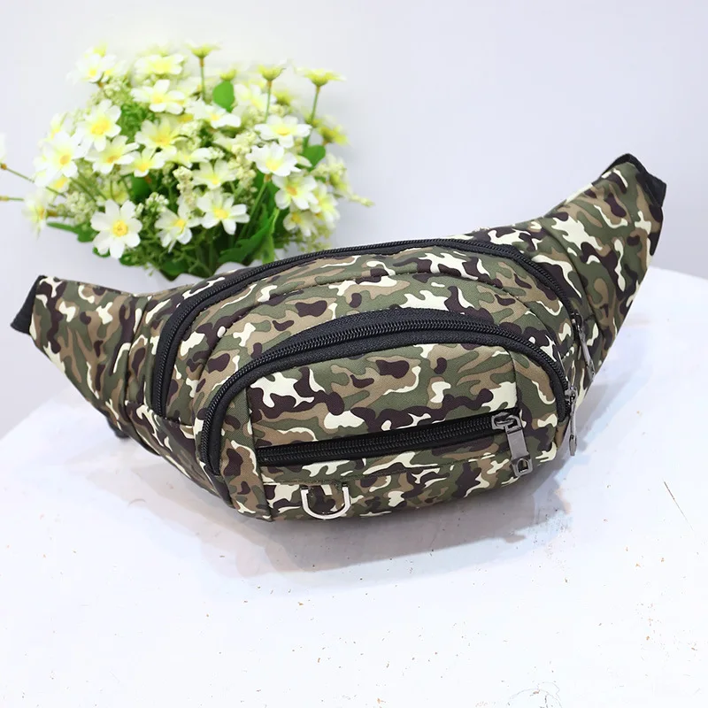 

QingGuiLv Ride Travel Camouflage Army Green Fanny Pack Waist Bag Bananka Anti-theft Men Women Walking Mountaineering Belly Band