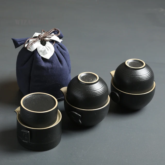 Best Price WIZAMONY Chinese Kung Fu Tea set gaiwan teapot teacups fair mug tea sets teaware ceramic gift puer Drinkware travel bag