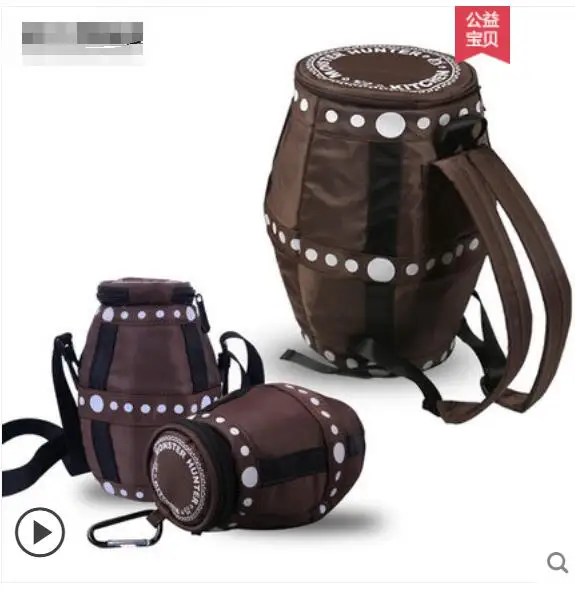 

Anime Monster Hunter COSPLAY Student casual fashion large capacity round nylon backpack