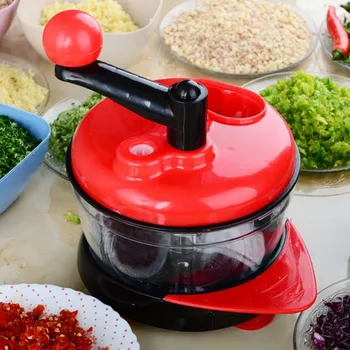 

Manual Meat Vegetable Mincer Grinder Household Kitchen Processors Garlic Grater Onion Nut Food Chopper Including 4 More Blades