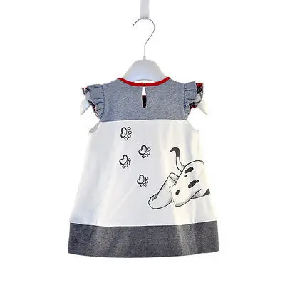 Вечерние платья трапециевидной формы для маленьких девочек; детское цельнокроеное платье для девочек с рисунком собаки