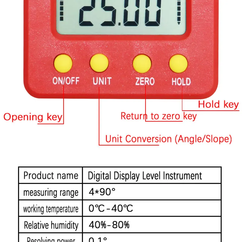 Мини цифровой уровень транспортир Сильный магнитный Цифровой Инклинометр Угол наклона коробка уровень Горизонтальный Угол транспортир Угол Калибр