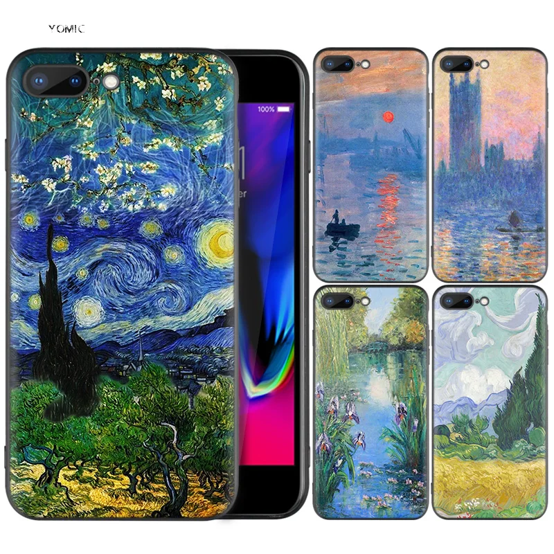 

Silicone Case Shell Coque for iPhone 7 8 6 6S Plus X XS MAX XR 5C 5 5S SE 7Plus 8Plus 7+ 8+ Claude Monet Impressionism Painter