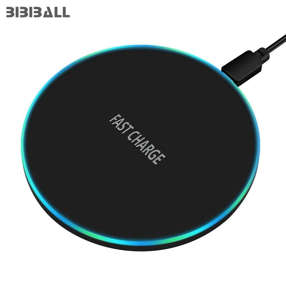 

10W Qi Wireless Charger for iPhone X 8 plus LED Fast Wireless Charging pad for Samsung S7 S8 S9/S9+ S8 Note 9 9+ Doogee S60 Lite