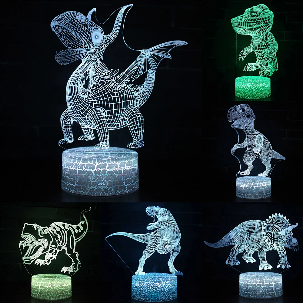  Desktop Bedside 3D LED Night Light Dinosaur series Gift Desktop Decoration Remote & Touch Control K - 4000112511160