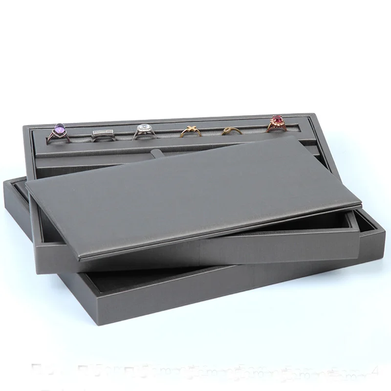 

Fashion Gray Necklace Pendant Ring Earring Jewelry Boxes Jewelry Display Case Box For Jewelry (Custom Logo MOQ : 1000 PCS )