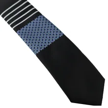 Мужские галстуки для костюма дизайн черный с Небесно-Голубой клетчатый Серебряный горизонтальный полосатый шейный платок, тонкий галстук 6 см платье рубашки Свадебные