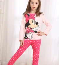 Cartoon Printed Children Girls Pajamas Sets 2 pcs Long Sleeve Sleepwear Sets Kids Girls Cotton Pyjamas