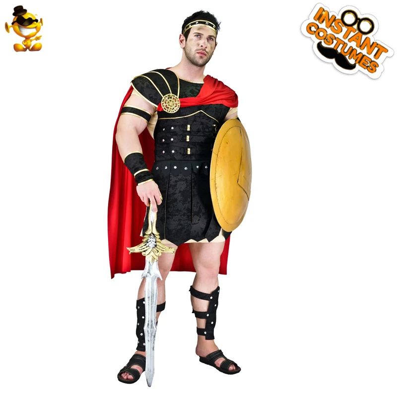 

DSPLAY 2019 New Style Fashionable Cosplay Brave Roman Gladiator Clothes Style Temperament New Year Party Costumes Cape Suit