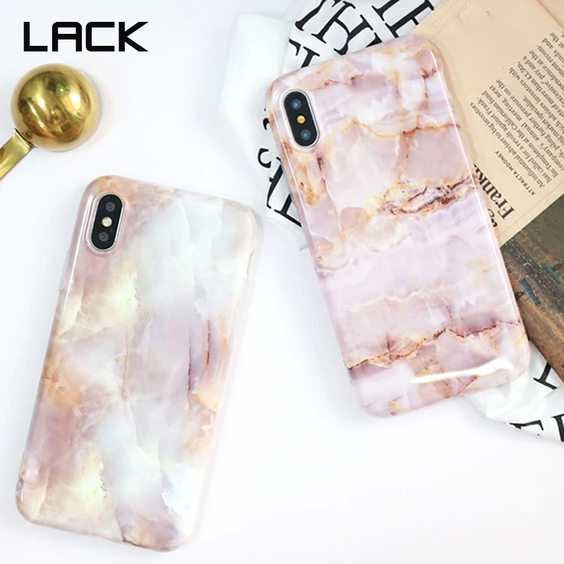 

LACK Phone Cases For iphone 7 Case For iphone 7 6 6s 8 Plus X Fashion Soft Candy Color Marble Stone Texture Cover Coque Funadas