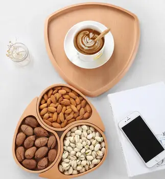 

Dried Fruit Plate Wooden Living Room Dining Table Covered With Caramel Dessert Wood Multipurpose Household Storage Storage Box