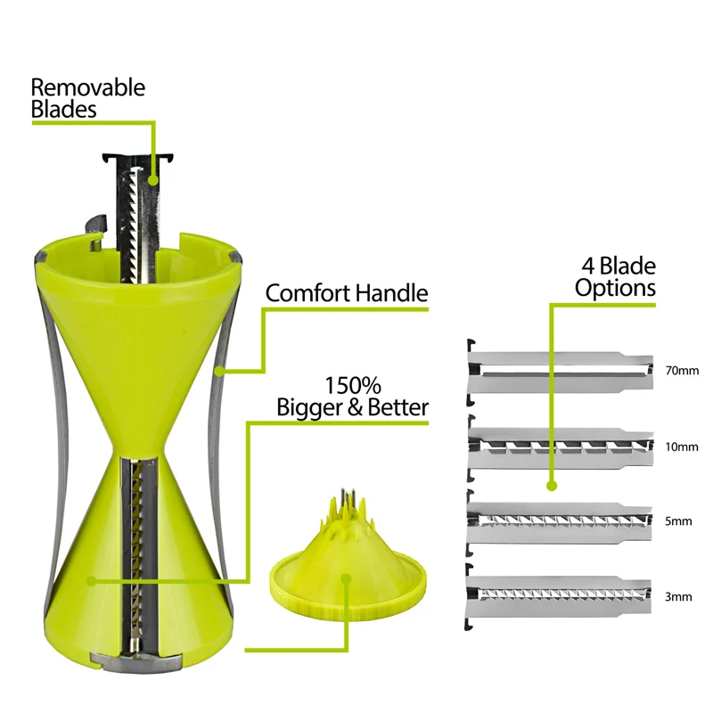 Спиральный слайсер спиральный нож для фруктов овощей Морковь Огурец Терка резак с 4 сменными лезвиями смеситель для салата кухонные аксессуары