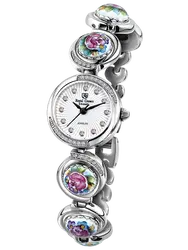 Royal Crown ювелирные часы 6430 Италия Бренд Diamond Японии MIYOTA платины эмаль Лидер продаж синий цветок Ретро Винтажные часы