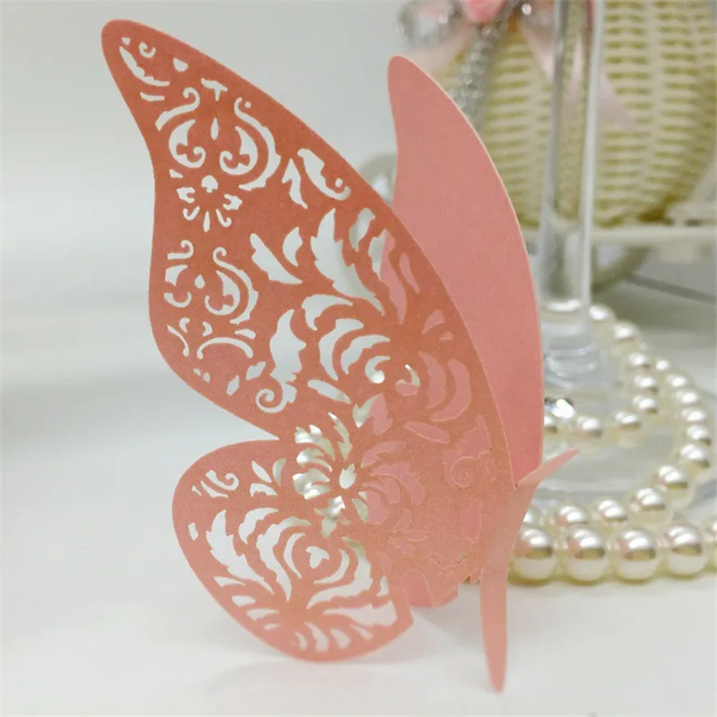 400PCS Butterfly Paper Place Escort Card Cup Wine Glass For Wedding Decoration Table Accessories | Дом и сад