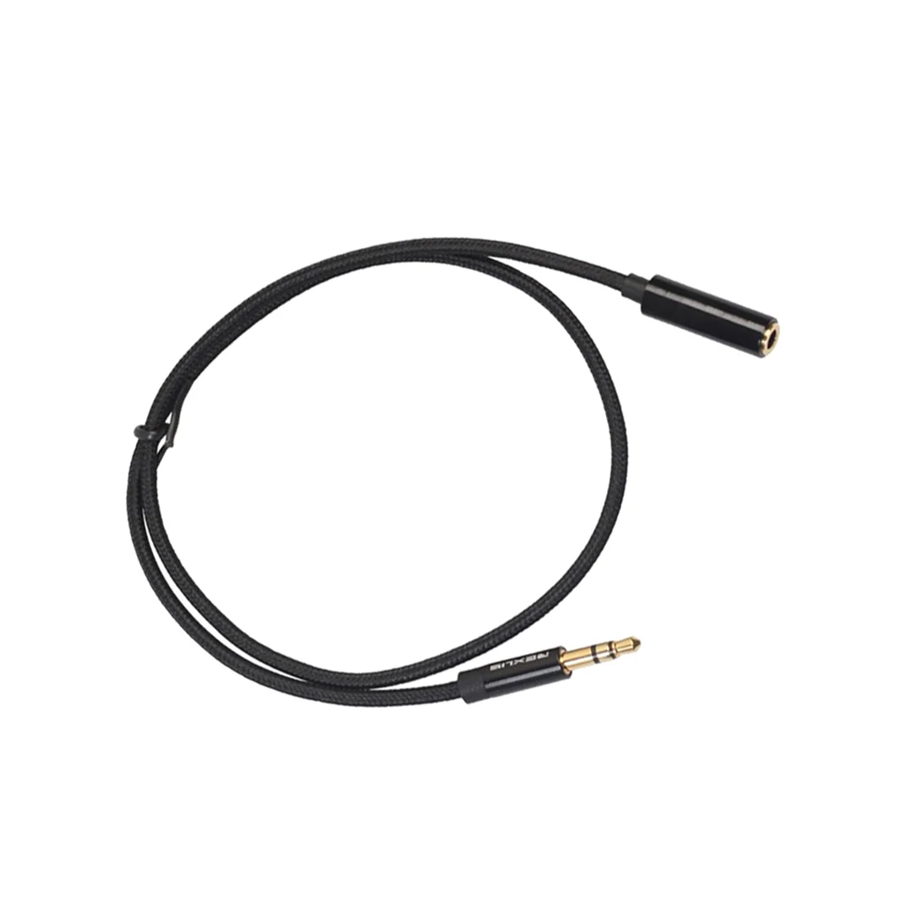 Headphone Extension Cable 3.5mm Jack Male To Female Aux Cable Black 0.5 M