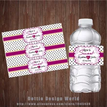 20 шт./партия Персонализированные Свадебные бутылки для воды этикетки конфеты бар обертка на заказ детский душ день рождения подарок украшения питания