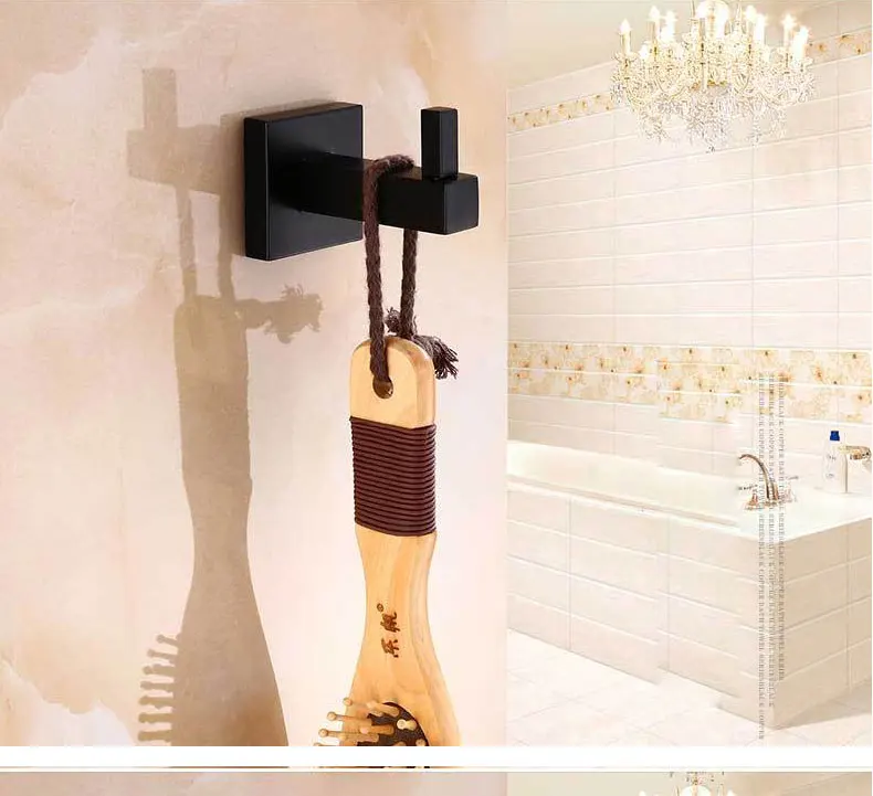 Американский ванная комната в отеле утолщение Клык Чан черные плечики для пальто Крюк застежками пальто от штамповки дверь спальни