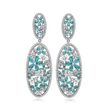 

wing yuk tak Fashion Cubic Zirconia Earrings for Women Flower Stud Earrings Fashion Jewelry Accessories