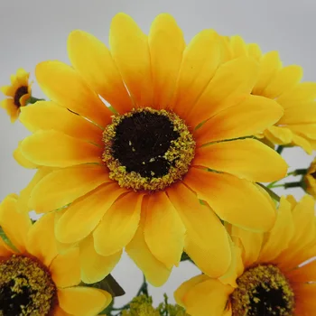 7 Heads Silk Sunflower fake Headmade Artificial Flower Bouquet For Wedding Box Decoration Scrapbooking Accessories Fake flowers