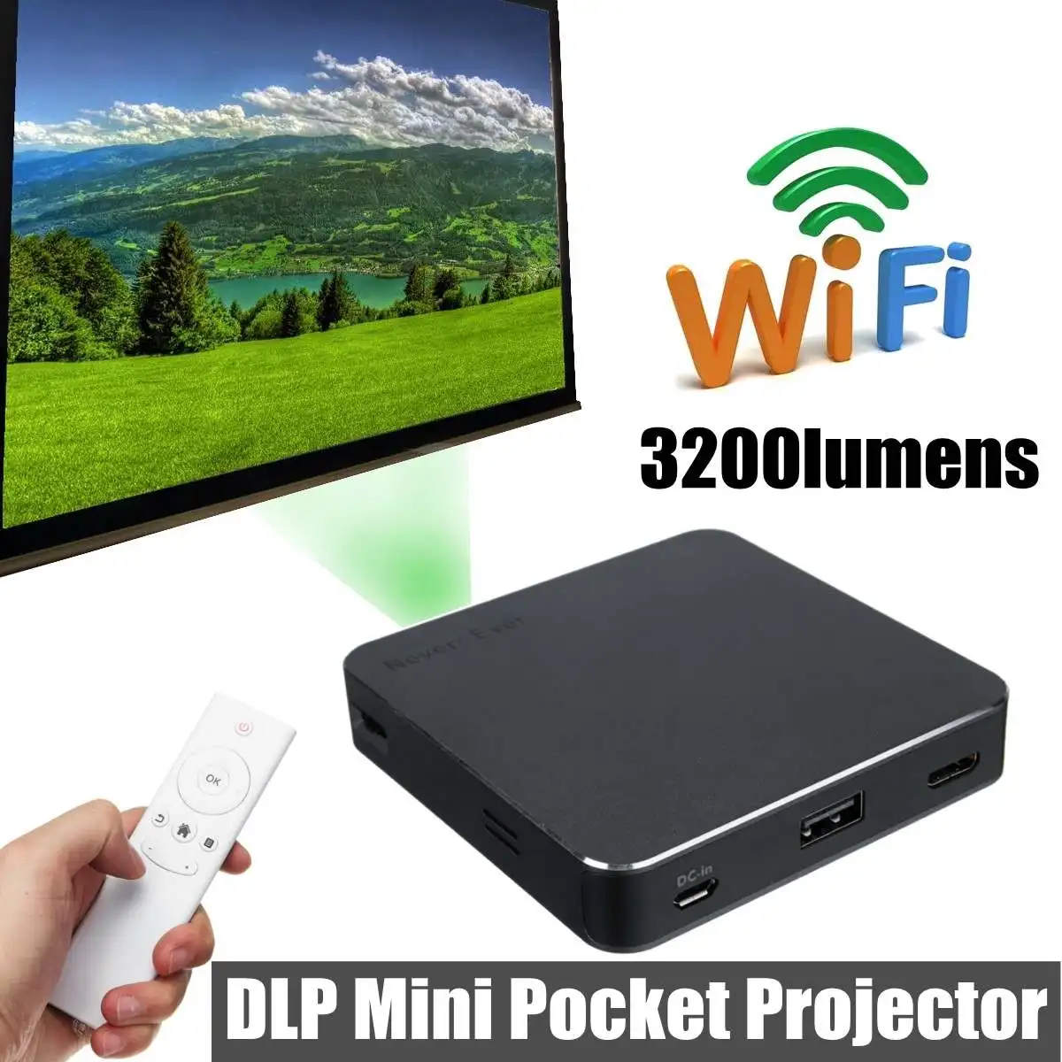 

DLP-S5 Wifi DLP 7000 Lumens HD 1080P Mini P ocket LED Video Projector HDMI USB Multimedia P ocket Projektor