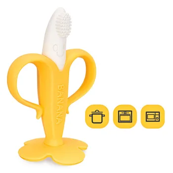 

Banana Shaped Baby Safe Silicone Training Toothbrush Toddler Teether Chewing Toys Infant Tooth Brush Dental Care Gifts