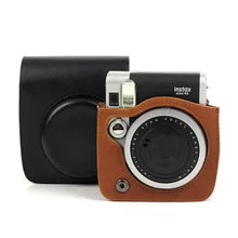 Для Fujifilm Instax Mini 90 Neo камеры PU кожаный чехол сумка/Защитная крышка с плечевым ремнем для Fujifilm