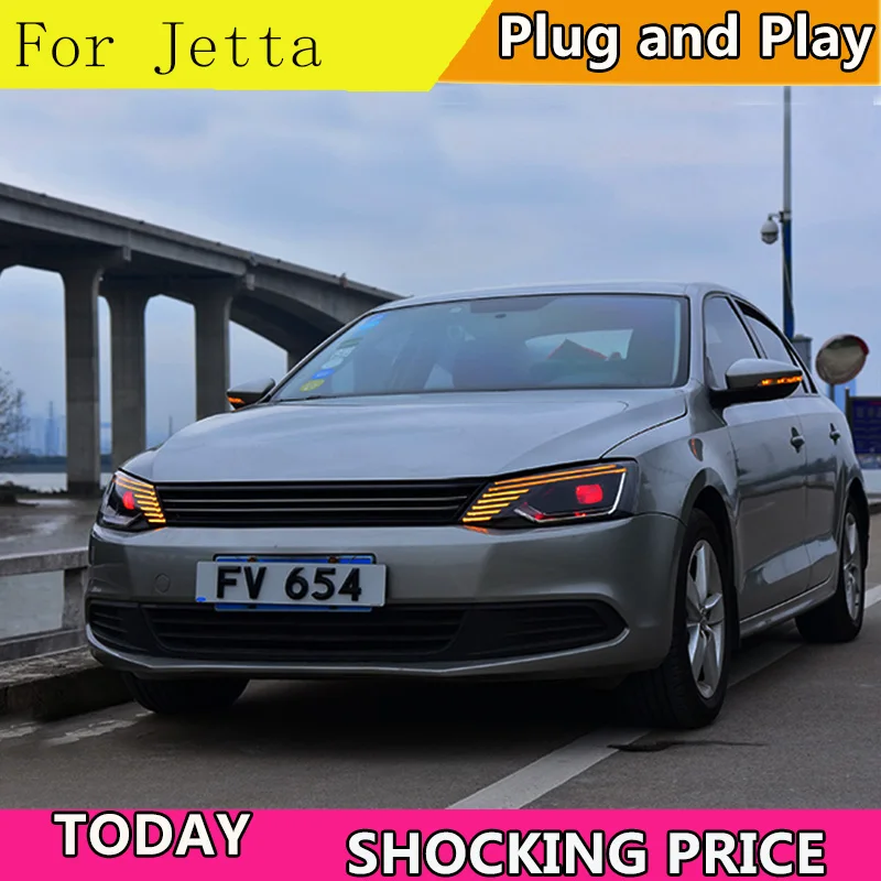 Стайлинга автомобилей головной светильник s для VW Jetta 2011 2017 светодиодный налобный