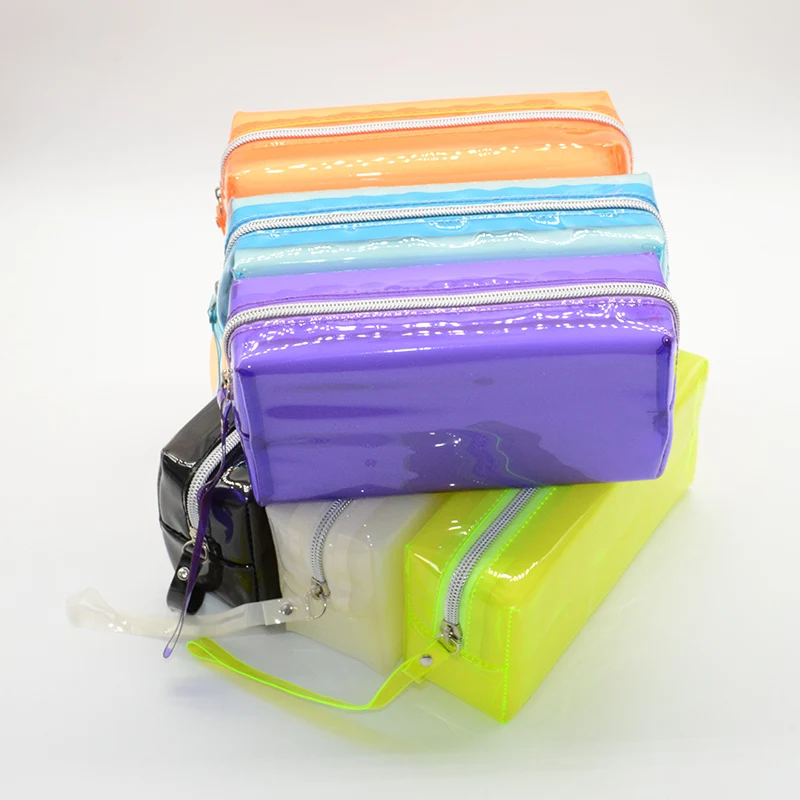 

pencil case pink transparent pencil large capacity school case korean cute kalem kutusu estuche lapices piorniki caixa de lapis