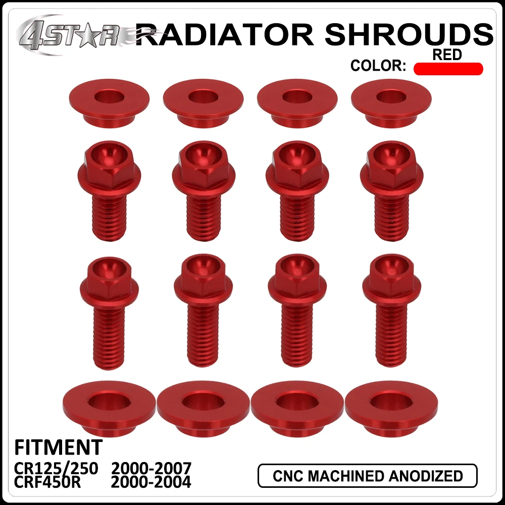 Мотоцикл CNC переднее заднее крыло радиатор кожух вилка охранники сиденья боковые панели Винт Набор для HONDA CR125 CR250 00-07 CRF450R 00-04 - Цвет: radiator shrounds
