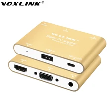 VOXLINK 3 в 1 USB к HDMI VGA + Аудио-Видео Конвертер цифровой Адаптер AV Для iPhone 6 S Plus Ipad Samsung iOS Android Windows