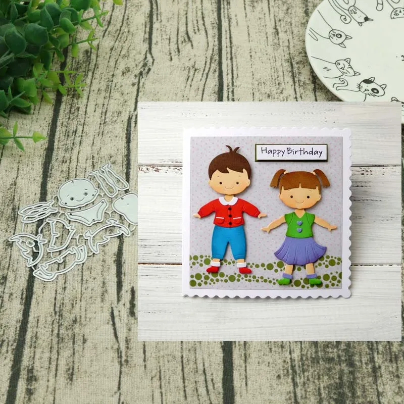 

Boy and girl body Metal Cutting Dies Stencils for DIY Scrapbooking album Decor Embossing Hand-on Cut Die Paper Cards